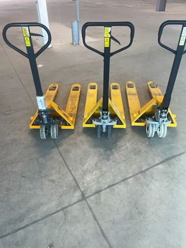 Yellow manual pallet - yellow, trucks
